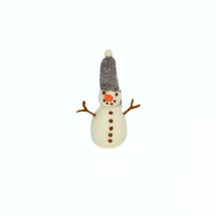 Filz-Schneemann zum Hängen | Höhe 11cm | grau 0