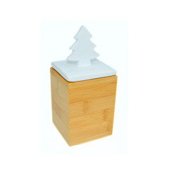 Holzdose mit Keramikdeckel | Baum 0