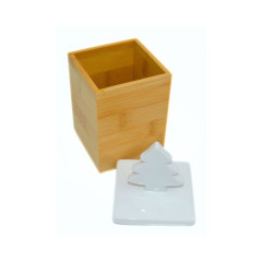 Holzdose mit Keramikdeckel | Baum 1